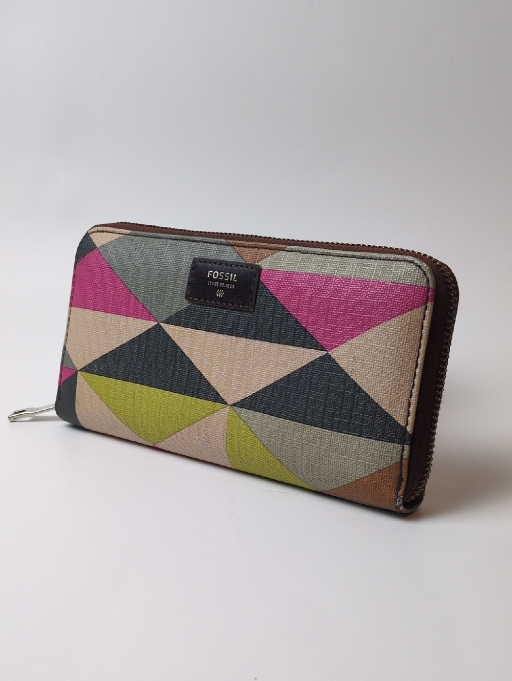 Fossil Sydney Geometric Print Zippered Wallet 8"x4"x1"